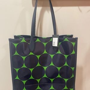 Gotham Joy Dot Canvas Large Tote - Green / Blue Multi